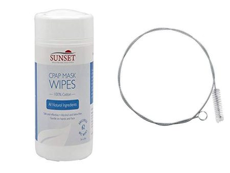 Sunset HCS CPAP Cleaning Kit with Cleaning Wipes, 64 Count and Tube Cleaning Brush, 6 Foot For Discount