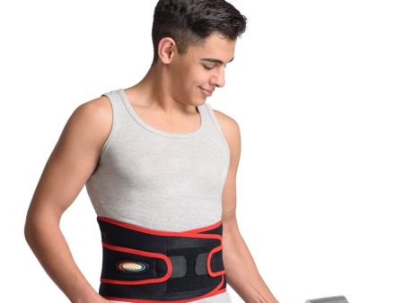 MAXAR Bio-Magnetic Airprene Sport Belt (Lumbosacral Support) - Black w Red Trim Fashion