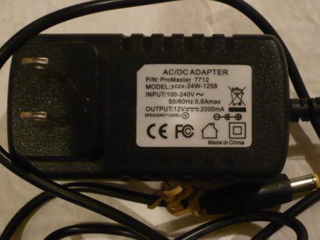 PROMASTER YCZX-24W-1258 AC ADAPTER 12V, 200mA Fashion