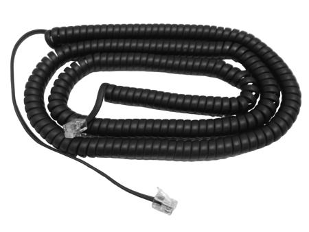 25 Foot Long Black Handset Receiver Curly Cord for Allworx IP Telephone Cheap