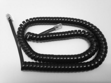 12 Foot Gloss Black Universal Telephone Handset Cord For Discount